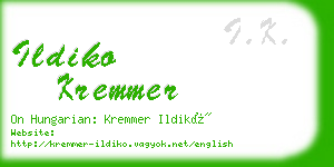 ildiko kremmer business card